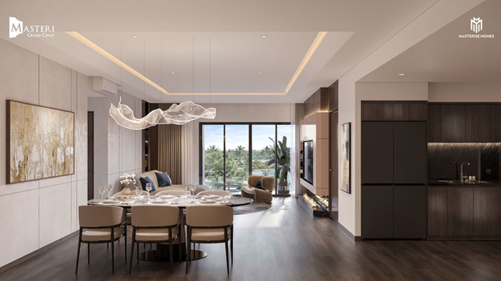 Phòng khách & bếp căn 4PN Masteri Grand Coast masteri-grand-coast-phong-khach-bep-can-4pn